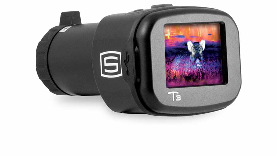 Sector Optics T3 thermal imager has multiple display views: white hot/black hot/ NV green/color