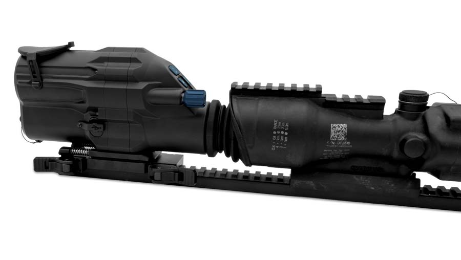 When you mount the N2™ in front of a medium magnification range day scope it immediately upgrades to night vision while maintaining the day optic’s ballistic zero.